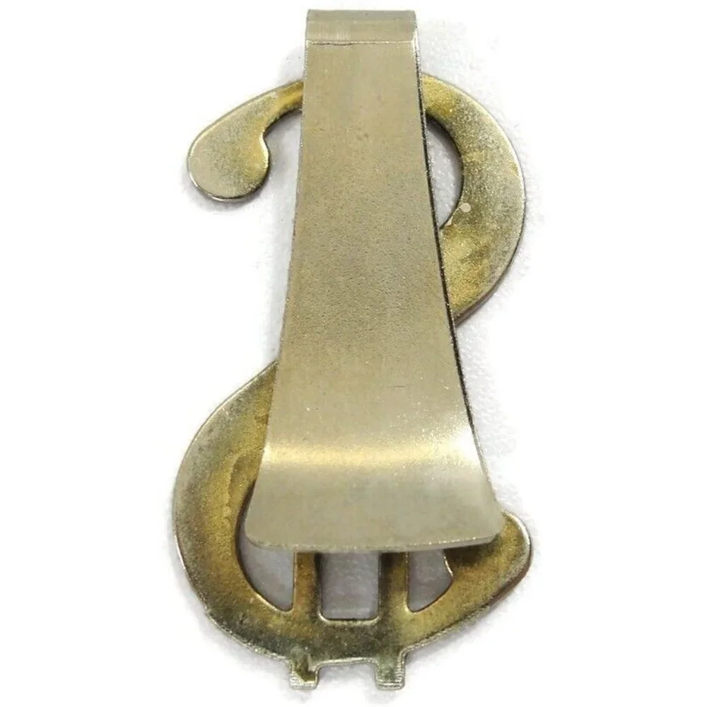 Vintage Dollar Sign Money Clip Silver Tone Men Wallet ID Credit Card Holder